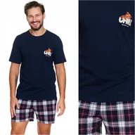 Piżamy damskie - Piżama męska bawełniana krótki rękaw DOCTOR NAP 7201 navy blue XL - miniaturka - grafika 1