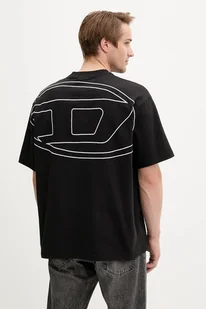 Diesel t-shirt bawełniany T-BOGGY-MEGOVAL-D męski kolor czarny wzorzysty A11302.0HGAM - Koszulki męskie - miniaturka - grafika 1