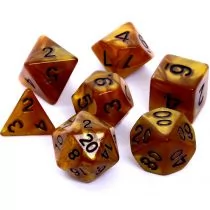 Rebel Komplet kości RPG Perłowe Ciemnożółte czarne cyfry) OD 24,99zł - Akcesoria do gier planszowych - miniaturka - grafika 1