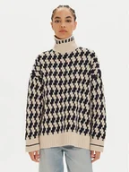 Swetry damskie - Tommy Hilfiger Golf WW0WW42265 Beżowy Relaxed Fit - miniaturka - grafika 1