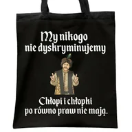 Torby i wózki na zakupy - Torba bawełniana czarna na zakupy 1670 My Nikogo Nie Dyskryminujemy - miniaturka - grafika 1