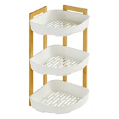 Półki łazienkowe - Półka łazienkowa bambusowa Natureo biała - miniaturka - grafika 1