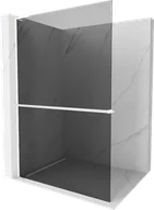 Ścianki i drzwi prysznicowe - Mexen Kioto+ L ścianka prysznicowa z półką Walk-in 100 x 200 cm, grafit, biała - 800-100-123-20-40 - miniaturka - grafika 1