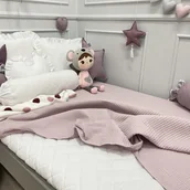 Koce i narzuty dla dzieci - LEKKA NARZUTA 90x180cm WAFELKOWA ZŁAMANY RÓŻ - miniaturka - grafika 1