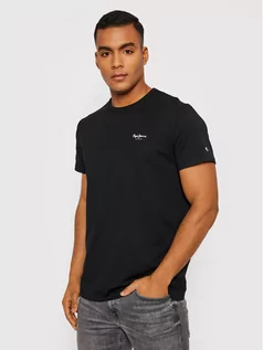 Koszulki męskie - Pepe Jeans T-Shirt Original Basic 3 N PM508212 Czarny Slim Fit - grafika 1