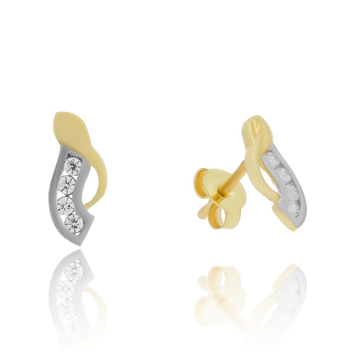 Złote kolczyki sztyfty z cyrkoniami pr.333