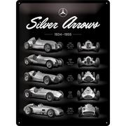 Dekoracje domu - Nostalgic-Art 23268 Mercedes-Benz-Silver Arrows Chart, Retro blaszana tabliczka 30x40 cm, metal, kolorowa - miniaturka - grafika 1