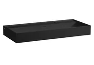 Umywalki - Laufen Kartell Umywalka wisząca lub nablatowa 100x46 cm z 2 otworami na baterię czarny mat H8163377161071 - odbiór osobisty: Kraków, Warszawa - miniaturka - grafika 1