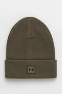 Czapki męskie - Under Armour czapka kolor zielony z grubej dzianiny - miniaturka - grafika 1