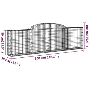 vidaXL Kosze gabionowe, 9 szt, 300x30x80/100 cm, galwanizowane żelazo - Ogrodzenia - miniaturka - grafika 7