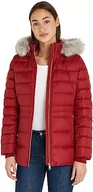 Kurtki damskie - Tommy Hilfiger Damska kurtka puchowa Tyra z futrem, Czerwony, M - miniaturka - grafika 1