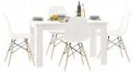 Stoły z krzesłami - Biały stół w zestawie z krzesłami do jadalni w stylu skandynawskim W2-K97 - miniaturka - grafika 1
