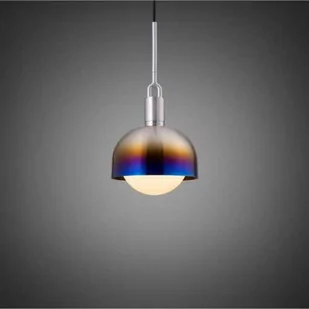 Lampa wisząca Forked Pendant Shade Globe Medium Opal Palona Stal - Lampy sufitowe - miniaturka - grafika 1