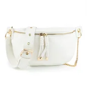 Nerki - NERKA SASZETKA TOREBKA damska na RAMIĘ POJEMNA CROSSBODY ZŁOTY ŁAŃCUCH - miniaturka - grafika 1