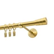 Karnisze - Karnisz DECASTYL Stożek z kółkami Pojedynczy 320 cm Mosiądz Satyna - miniaturka - grafika 1