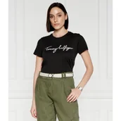 Koszulki i topy damskie - Tommy Hilfiger T-shirt REG C-NK SIGNATURE | Regular Fit - miniaturka - grafika 1