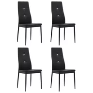 Krzesła - vidaXL Krzesła ze sztucznej skóry, 4 szt., 43 x 43,5 x 96 cm, czarne - miniaturka - grafika 1