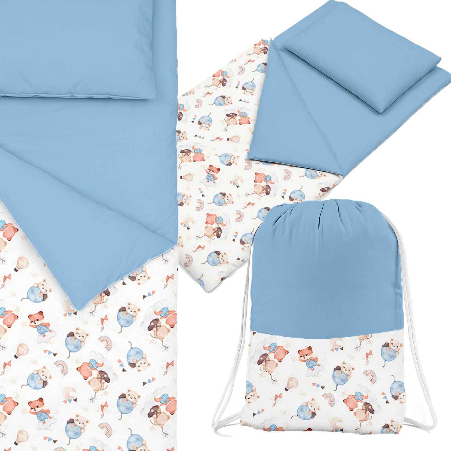 Pościel Przedszkolaka 145x75 cm, 3 Elementy, Worek, Produkt Polski