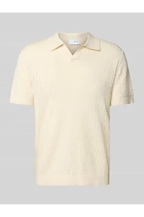 Koszulka polo o kroju regular fit z efektem szydełkowym model LINO - Selected Homme - Koszulki męskie - miniaturka - grafika 1