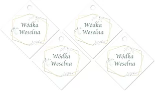 Zawieszki z wstążeczką na wódkę weselną - 12 szt. - Wesele i ślub - miniaturka - grafika 1