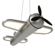 Lampy sufitowe - Wisząca lampa samolot Fokker 77490/26/15 LED 28W 2500K dziecięca srebrny - miniaturka - grafika 1