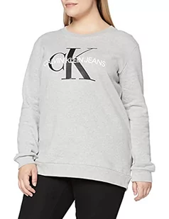 Calvin Klein Jeans Damska bluza z logo Core Monogram, jasnoszary (Light Grey Heather), L - Bluzy damskie - miniaturka - grafika 1