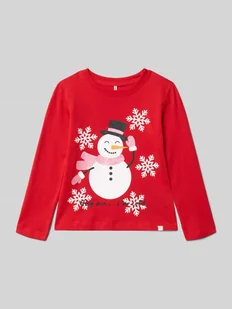 Bluzka z długim rękawem o kroju regular fit z czystej bawełny model ‘XMAS LIFE’ - Koszulki dla dziewczynek Bluzka z długim rękawem o kroju regular fit z czystej bawełny model ‘XMAS LIFE’ - Koszulki dla dziewczynek - miniaturka - grafika 1