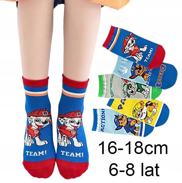 SKARPETY dziecięce BAWEŁNIANE skarpetki PSI PATROL 16-18cm Marshall 6-8lat