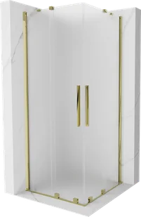 Mexen Velar Duo kabina prysznicowa rozsuwana 100x100 cm, szron, złota - 871-100-100-32-50 - Kabiny prysznicowe - miniaturka - grafika 1