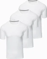 Koszulki męskie - Zestaw męskich t-shirtów z okrągłym dekoltem biały V1 Z102 L - miniaturka - grafika 1