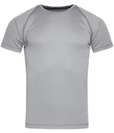 Koszulki męskie - Koszulka T-shirt, Szara, Sportowa, ACTIVE-DRY Poliester, Raglanowe Rękawy, Popielata - Stedman - miniaturka - grafika 1