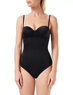 Stroje kąpielowe - Dagi Damski strój kąpielowy, bez ramiączek, jednoczęściowy, czarny, 40 - miniaturka - grafika 1