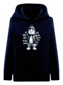 Bluzy dla chłopców - Chłopięca bluza z kapturem nadruk bałwanka granatowa Tup Tup - miniaturka - grafika 1