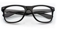 Okulary korekcyjne, oprawki, szkła - Klasyczne okulary zerówki czarne Nerdy Kujonki NR-11 - miniaturka - grafika 1