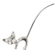 Figurki dekoracyjne - Figurka kotek posrebrzany Stojak na biżuterię 12 cm SILBER - miniaturka - grafika 1