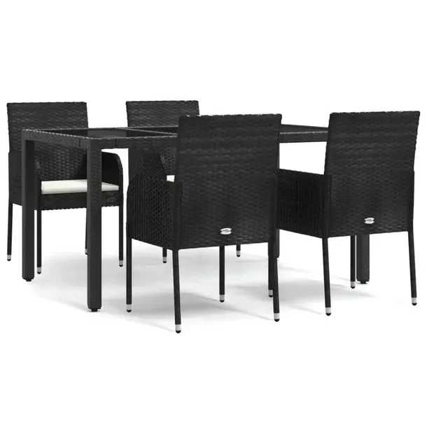 Zestaw Mebli Ogrodowych z Rattanu PE, Stół 150x90x75 cm, Krzesła 48x55x8