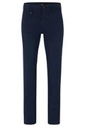 Spodenki męskie - BOSS Męskie spodnie Schino-Slim-O Slim-Fit Twill, z bawełny streczowej z nadrukiem, Dark Blue404, 42W / 34L - miniaturka - grafika 1