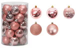 ﻿Bombki Choinkowe Zestaw Komplet Dekoracje Różowe - Bombki - miniaturka - grafika 1