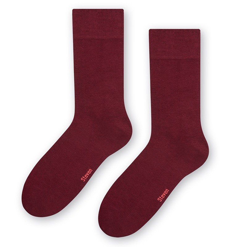 Bordowe gładkie skarpety męskie - bezszwowe SK307 39-41