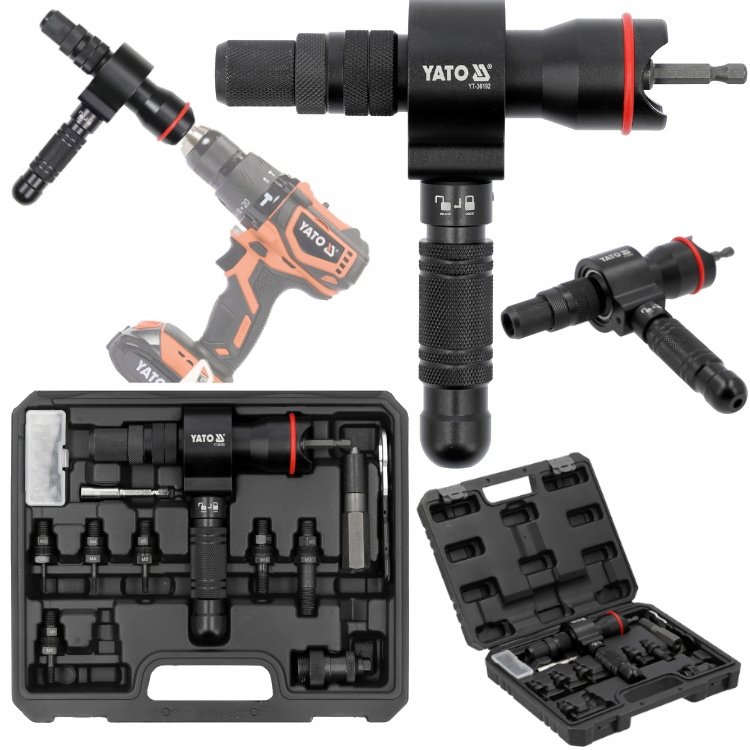Yato Adapter 1/4'' Na Wkrętarkę Do Nitów 2-6,4mm I Nitonakrętek M3-M12