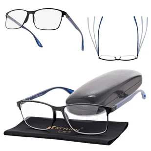 Plusy +3.25 Męskie okulary do czytania korekcyjne ST336 czarny/granat - Okulary korekcyjne, oprawki, szkła - miniaturka - grafika 1