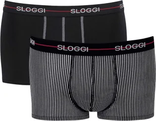 Sloggi męskie hipster 2-pack - Start Hipster C2P box, bokserki, bawełna czarny/ciemnoszary XL - Majtki męskie - miniaturka - grafika 1
