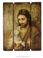 Ikony i obrazy sakralne - Ikona Dobry Pasterz (trójdzielna) 13x17 cm - miniaturka - grafika 1