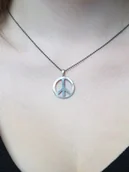 Wisiorki - Pacyfka zawieszka srebrna grafitowa - miniaturka - grafika 1