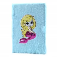 Szkolne artykuły papiernicze - Pluszowy Zeszyt Włochacz Z Futerkiem Syrenka - miniaturka - grafika 1