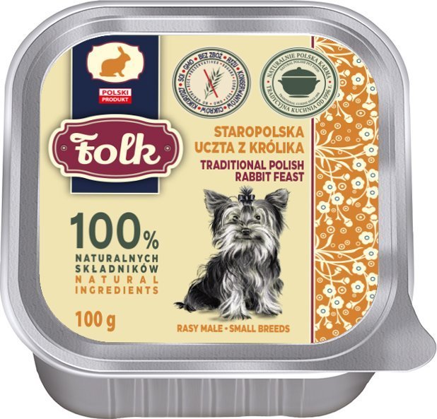 Folk Karma mokra dla psa FOLK Mix Smaków 30 x 100 g Szalka