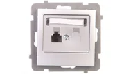 Gniazdka elektryczne - Ospel AS srebrny gniazdo telefoniczne GPT-1G/m/18 GPT-1G/m/18 - miniaturka - grafika 1