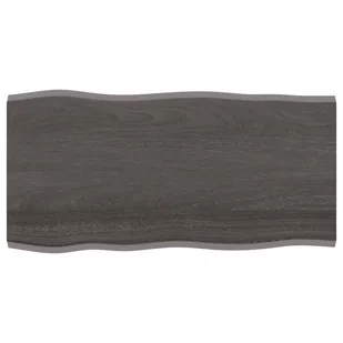 vidaXL Blat stołu, ciemnoszary, 100x50x2 cm, dąb z naturalną krawędzią - Meble modułowe i akcesoria - miniaturka - grafika 1