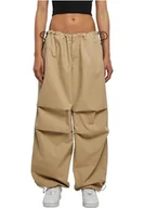 Spodnie damskie - Urban Classics Damskie spodnie damskie Cotton Parachute Pants wetsand XXL, Wetsand, XXL - miniaturka - grafika 1