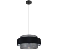 Lampy sufitowe - Żyrandol na lince CORSA 1xE27/60W/230V czarny/szary - miniaturka - grafika 1